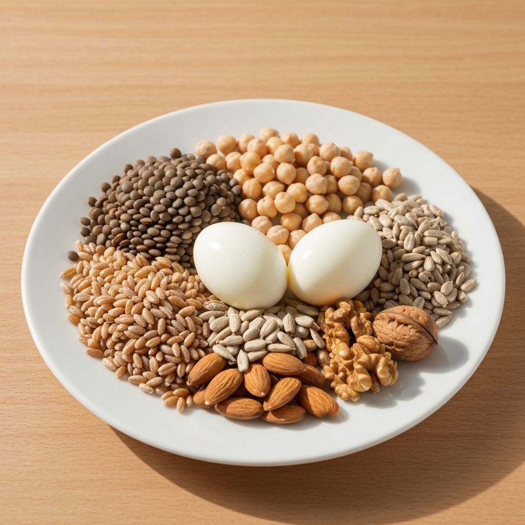 Protein-rich foods display